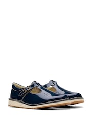 Mornarsko modra - Otroški čevlji Clarks Leather Joyful Skip - Slika 6 iz 6