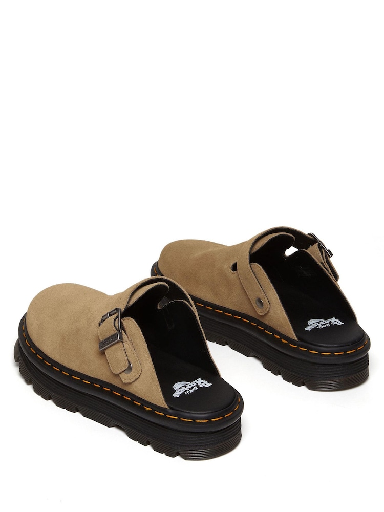Buy Dr. Martens Light Brown ZebZag Suede Mule Shoes from  display picture 1