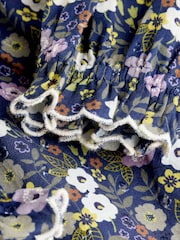 Yellow/ Navy Ditsy/ Purple Knitted Cardigan, Long Sleeve Top and Cord Trouses Baby 3 Piece Set (0mths-2yrs) - Image 13 of 20