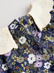 Yellow/ Navy Ditsy/ Purple Knitted Cardigan, Long Sleeve Top and Cord Trouses Baby 3 Piece Set (0mths-2yrs) - Image 17 of 20