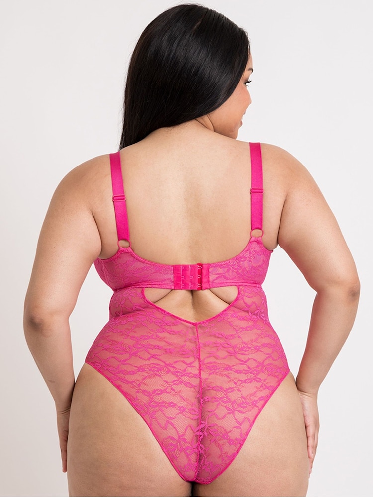 Curvy Kate Pink All Night Lace Plunge Body - Bild 2 von 6