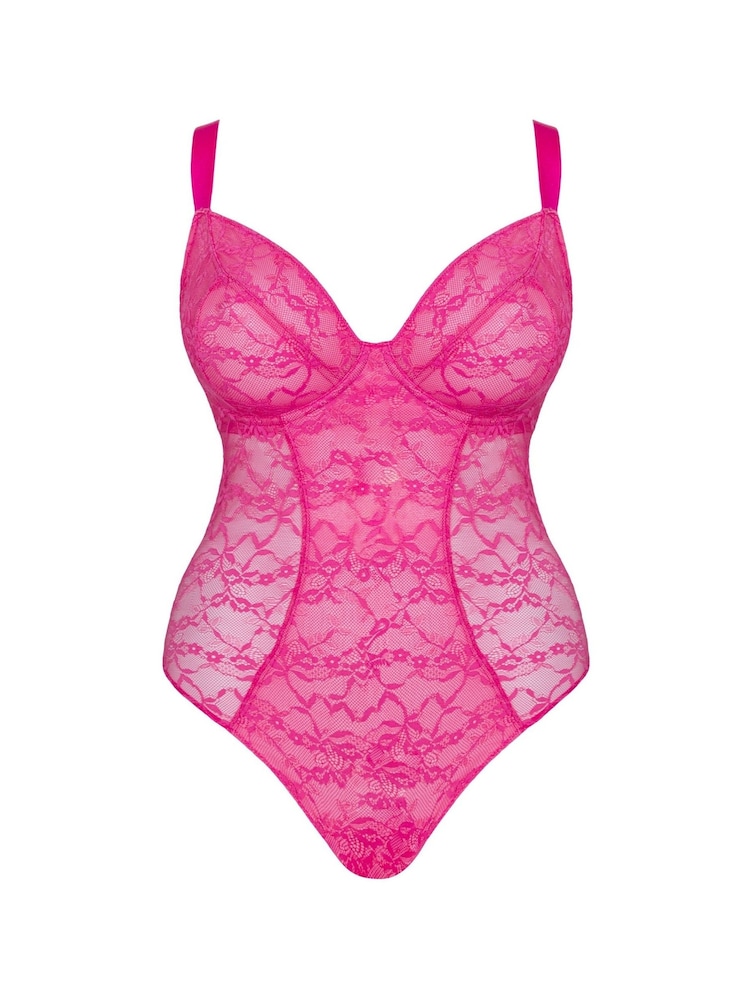 Curvy Kate Pink All Night Lace Plunge Body - Bild 6 von 6