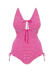 Curvy Kate Pink Holiday Check Non Wired Swimsuit - Image 7 of 7