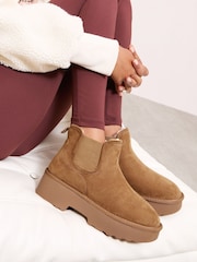 Friends Like These Platform Chelsea Ankle Faux Lined Suedette Ankle Boots - Bild 1 von 5
