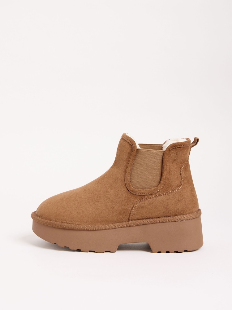 Friends Like These Platform Chelsea Ankle Faux Lined Suedette Ankle Boots - Bild 5 von 5