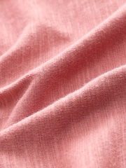 Rose Pink Short Sleeve Slub Jersey Crew Neck T-Shirt - Image 7 of 7
