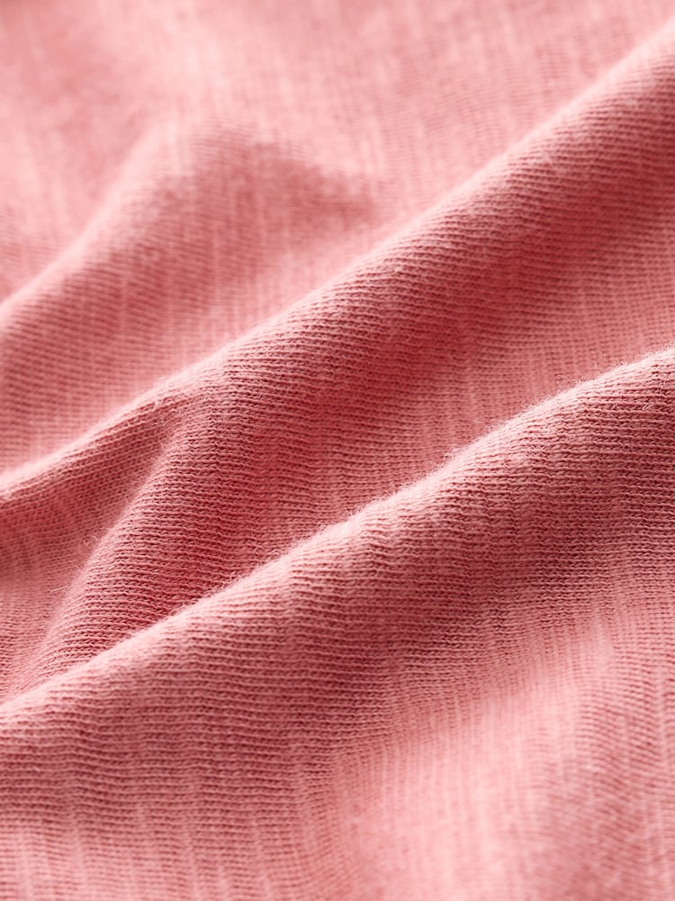 Rose Pink Short Sleeve Slub Jersey Crew Neck T-Shirt - Image 7 of 7