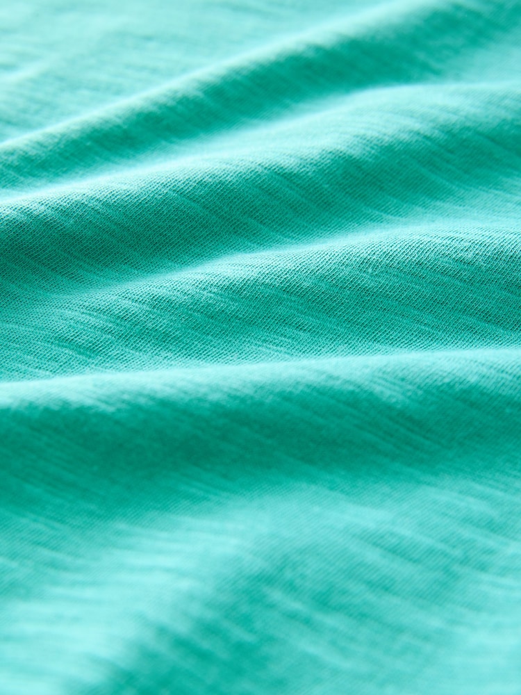 Green Short Sleeve Slub Jersey Crew Neck T-Shirt - Image 7 of 7