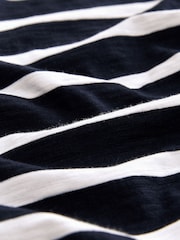 Navy/White Stripe Short Sleeve Slub Jersey Crew Neck T-Shirt - Image 2 of 3