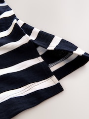Navy/White Stripe Short Sleeve Slub Jersey Crew Neck T-Shirt - Image 3 of 3