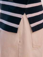 Navy/White Stripe Short Sleeve Slub Jersey Crew Neck T-Shirt - Image 5 of 8