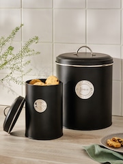 Set of 2 Black Bread Bin and Treat Storage Jars - Image 4 of 5