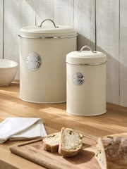 Set of 2 Cream Bread Bin and Treat Storage Jar - Image 2 of 4