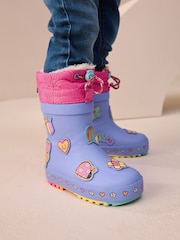 Purple Thinsulate Lined Cuff Wellies - Image 1 of 9