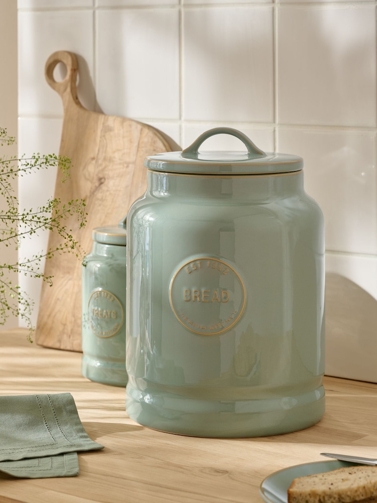 Sage Green Country Badge Bread Bin - Image 2 of 4 Sage Green Country Badge Bread Bin - Image 2 of 4