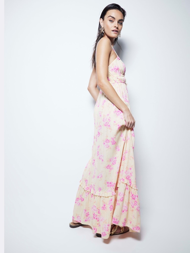 River Island Yellow Floral Ditsy Tiered Maxi Dress - Image 2 of 6