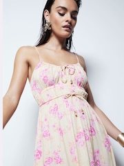 River Island Yellow Floral Ditsy Tiered Maxi Dress - Image 3 of 6