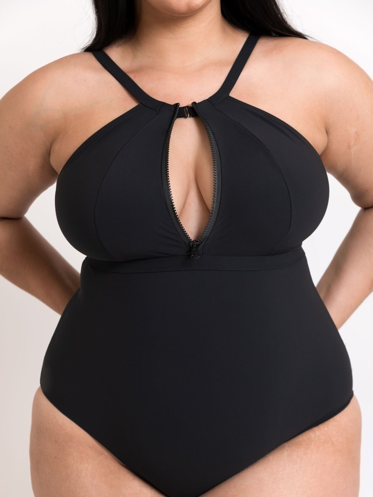 Curvy Kate Zip Tide Non-Wired Multiway Black Swimsuit - Image 3 of 10