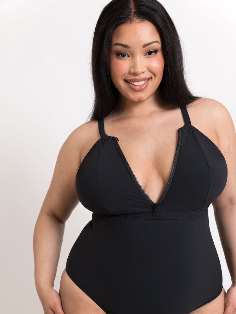 Curvy Kate Zip Tide Non-Wired Multiway Black Swimsuit - Image 4 of 10