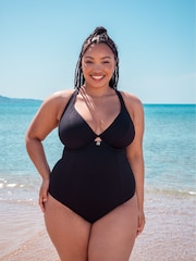 Curvy Kate Jet Set Multiway Plunge Black Swimsuit - Image 1 of 7