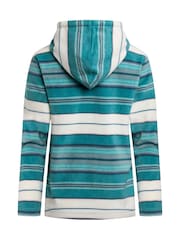 Weird Fish Blue Lana 1/4 Zip Stripe Micro Fleece Hoodie - Image 8 of 8