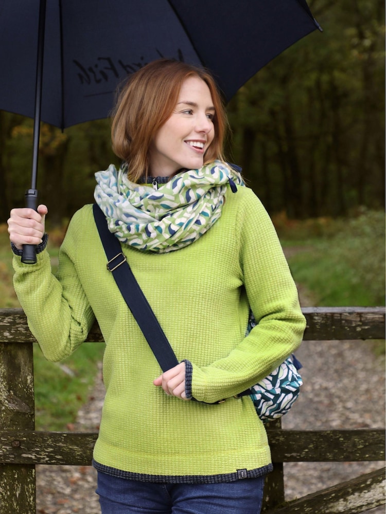 Weird Fish Green Beye 1/4 Zip Grid Fleece - Image 1 of 8