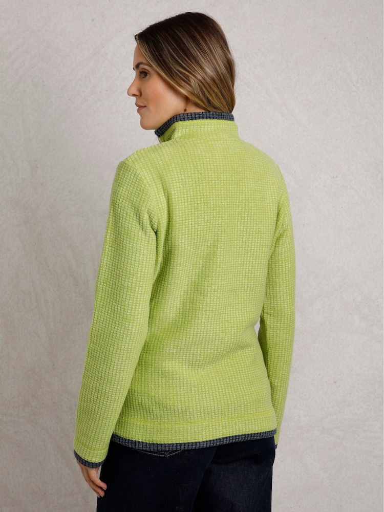 Weird Fish Green Beye 1/4 Zip Grid Fleece - Image 2 of 8