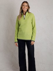 Weird Fish Green Beye 1/4 Zip Grid Fleece - Image 4 of 8