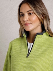 Weird Fish Green Beye 1/4 Zip Grid Fleece - Image 5 of 8