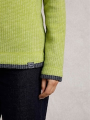 Weird Fish Green Beye 1/4 Zip Grid Fleece - Image 6 of 8