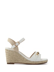 Pavers White Buckled Wedge-Heel Espadrilles - Image 1 of 5