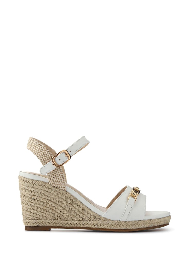Pavers White Buckled Wedge-Heel Espadrilles - Image 1 of 5