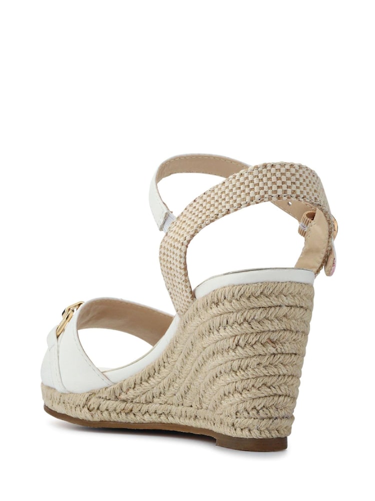 Pavers White Buckled Wedge-Heel Espadrilles - Image 3 of 5