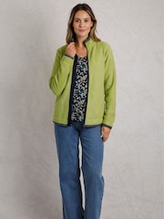 Weird Fish Green Ariana Full Zip Grid Fleece - Image 3 of 7