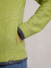 Weird Fish Green Ariana Full Zip Grid Fleece - Image 4 of 7