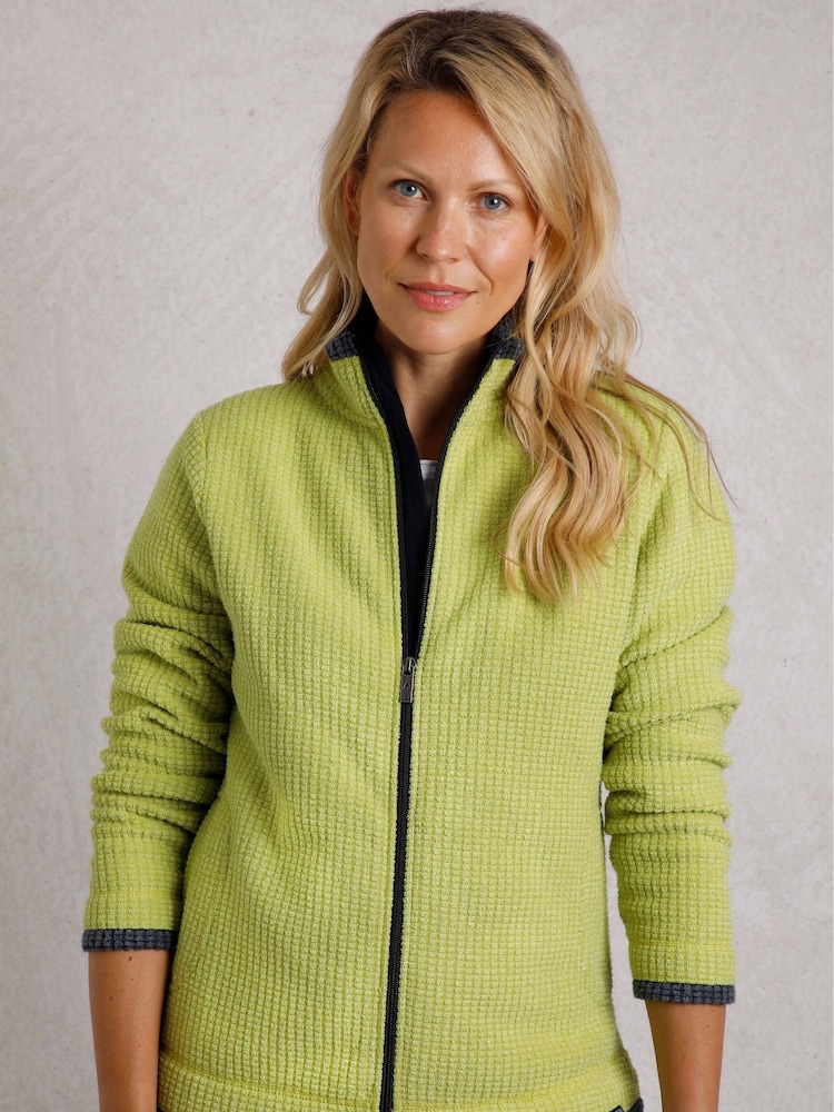 Weird Fish Green Ariana Full Zip Grid Fleece - Image 5 of 7