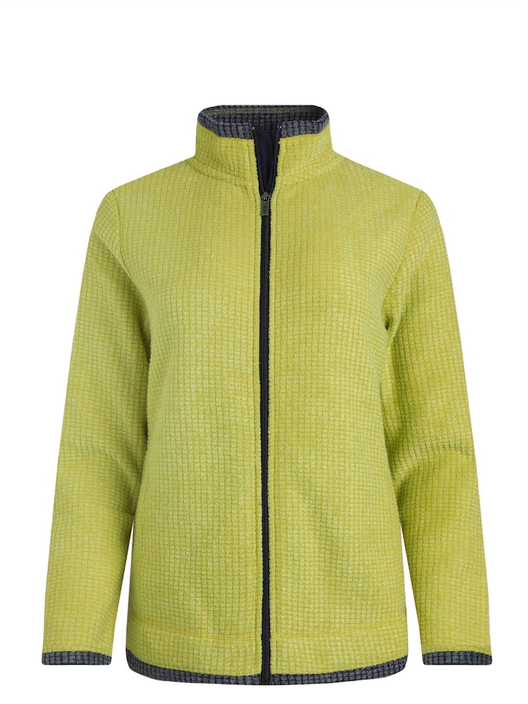 Weird Fish Green Ariana Full Zip Grid Fleece - Image 6 of 7