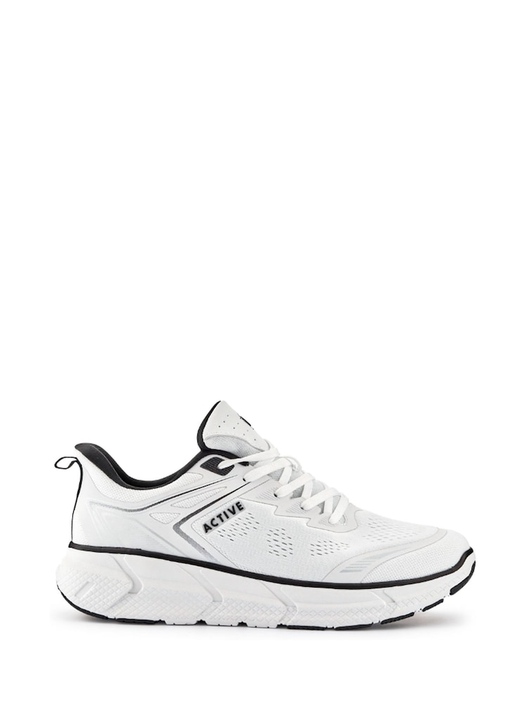 Pavers White Wide Fit Memory Foam Trainers - Image 1 of 5