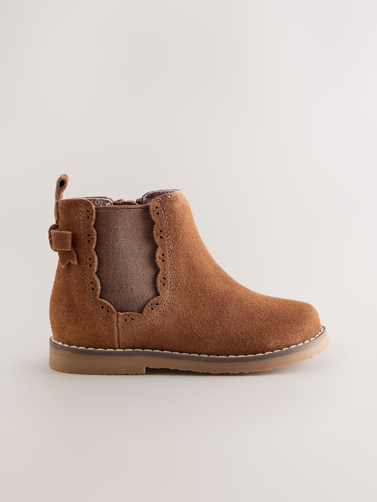 Tan Brown Wide Fit (G) Chelsea Ankle Boots - Image 2 of 5