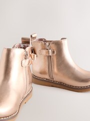 Rose Gold Wide Fit (G) Chelsea Ankle Boots - Image 4 of 5