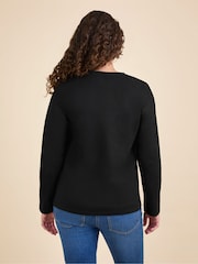 JoJo Maman Bébé Black Long Sleeve Boyfriend Maternity T-Shirt - Image 3 of 4