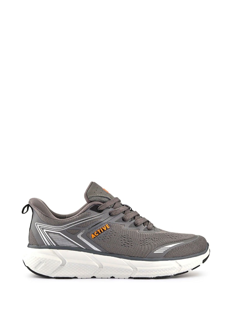 Pavers Grey Wide Fit Memory Foam Trainers - Image 1 of 5