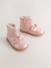 Pink Metallic Bow Boots - Image 1 of 5