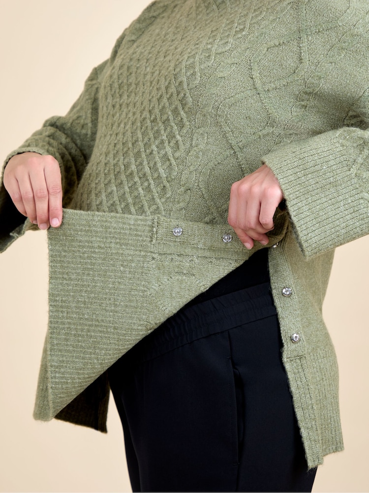 JoJo Maman Bébé Khaki Cable Turtleneck Maternity And Nursing Jumper - Image 10 of 10 JoJo Maman Bébé Khaki Cable Turtleneck Maternity And Nursing Jumper - Image 10 of 10