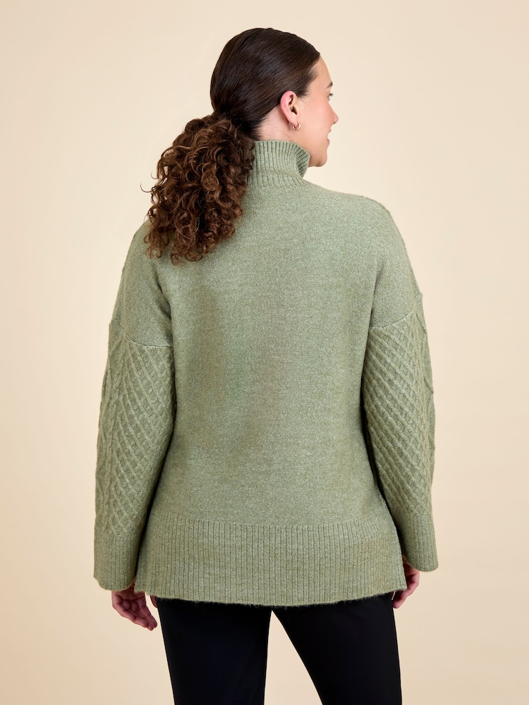 JoJo Maman Bébé Cable Turtleneck Maternity And Nursing Jumper - Imagem 2 de 3