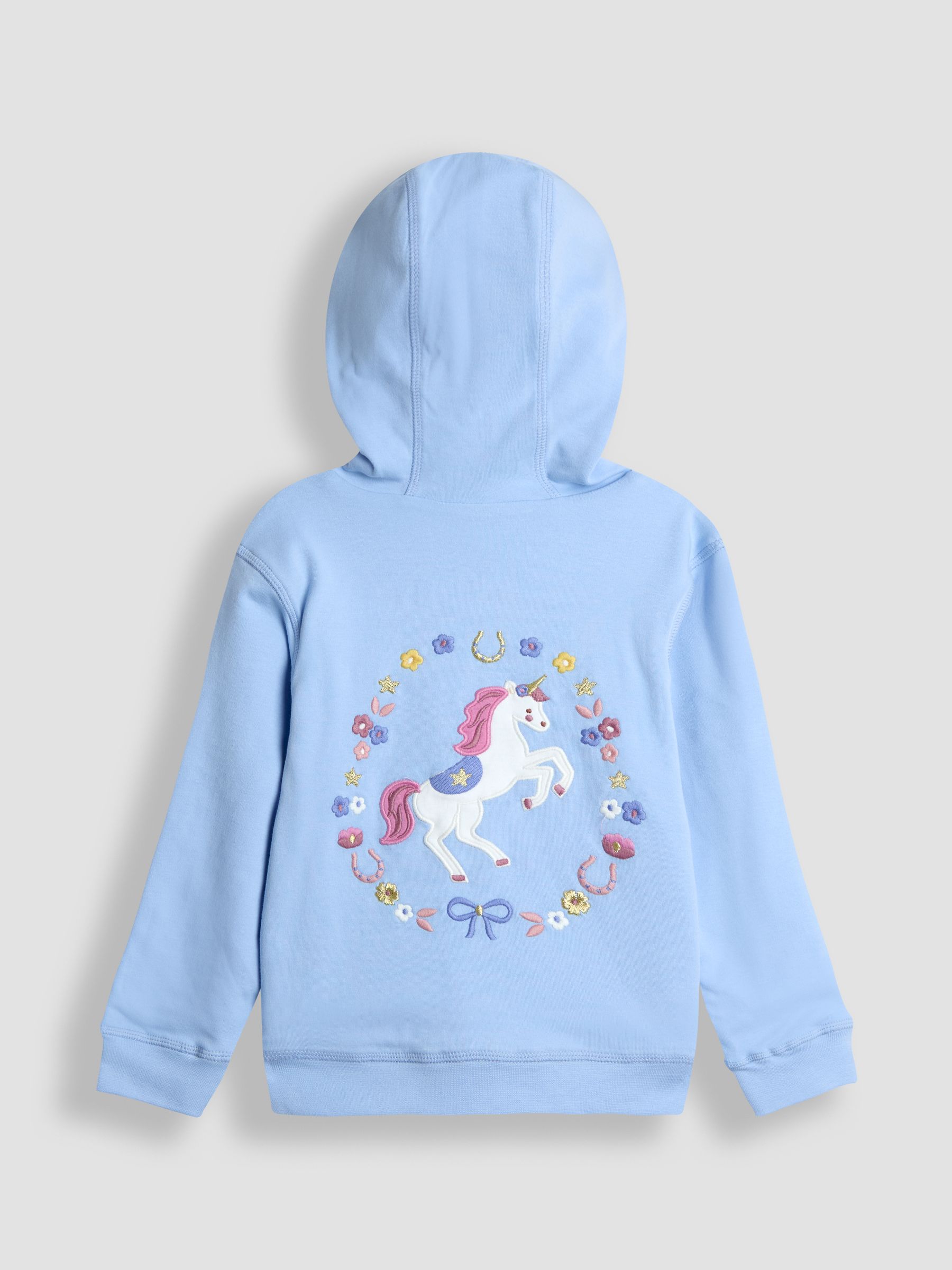 Buy JoJo Maman Bébé Blue Unicorn Appliqué Reversible Hoodie from