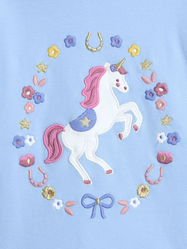 JoJo Maman Bébé Blue Light Appliqué Reversible Hoodie - Image 9 of 9
