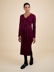 Jojo Maman Bébé Red Popper Ribbed Dress - Image 1 of 5