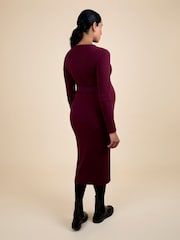 Jojo Maman Bébé Red Popper Ribbed Dress - Image 3 of 5