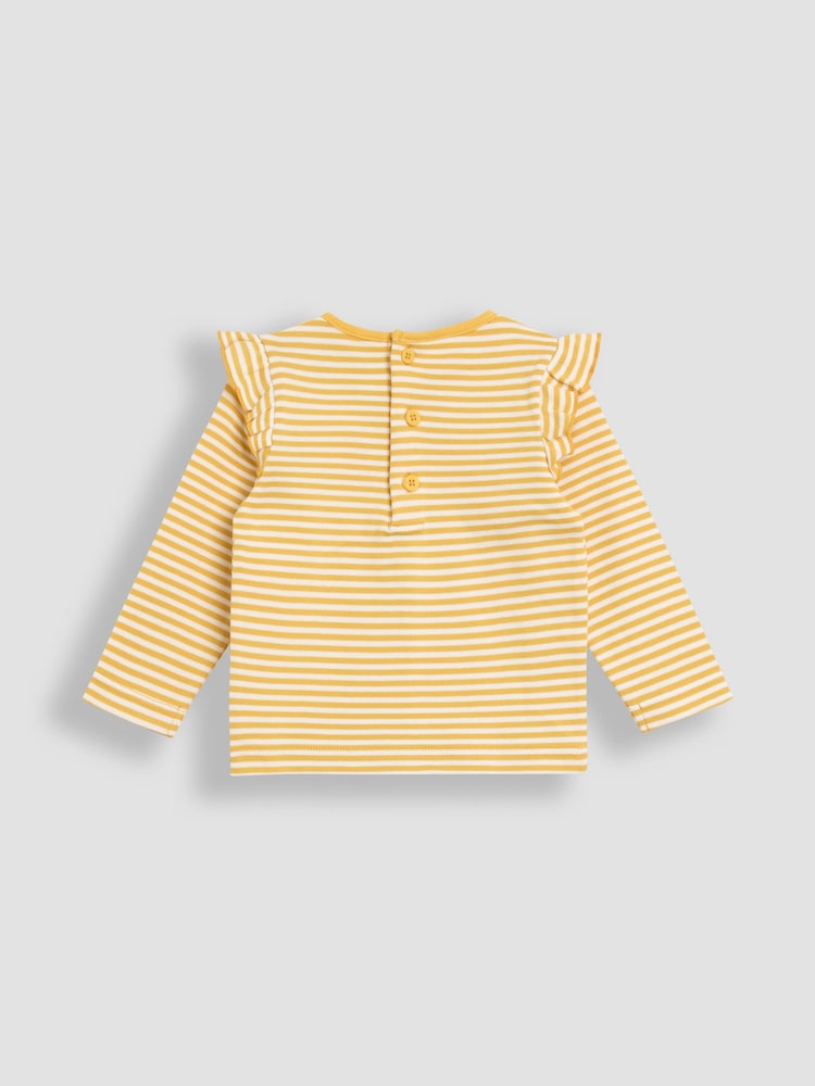 Mustard Yellow Ditsy & Stripe - JoJo Maman Bébé Pachet de 2Topuri - Image 3 of 7
